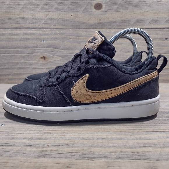 Nike Court Borough Low 2 Black Canvas Kids Size 4Y - Picture 3 of 9